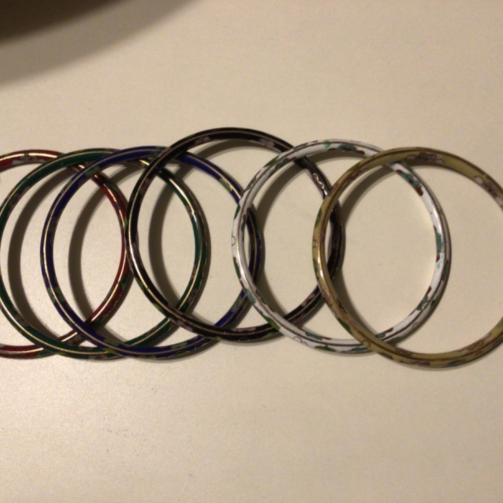 Cloisonn Bangle Bracelets - image 2